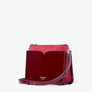 Kate Spade folio patent and suede cross body bag
